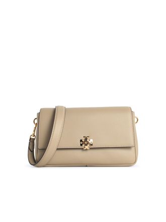 Tory Burch Borsa a tracolla piccola Charlie di Tory Burch in pelle scamosciata Soft Cement