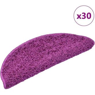 vidaXL Vidaxl - Felpudos Para Escaleras 30 Unidades 65x21x4 Cm Violeta Semicircular Grande