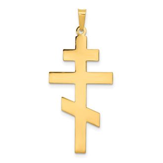 Diamond2Deal 14k Yellow Gold Eastern Orthodox Cross Pendant