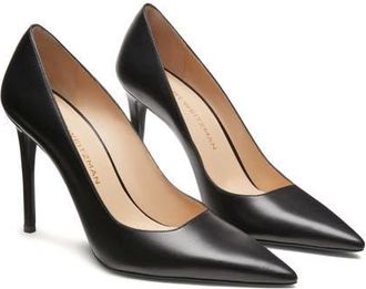 Stuart Weitzman Stuart Power 100 Pointed Toe Pump in Black at Nordstrom, Size 5.5
