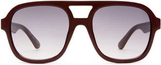 AIRE Whirlpool 53mm Aviator Sunglasses in Burgundy /Warm Smoke Grad at Nordstrom