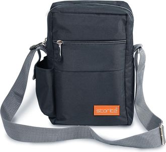 Generic 10 Inch Stylish Padded Mini Sling Bag for Men and Women, Small Passport Travel Bag and Small Sling Bag With Water Bottle Pocket (25 x 16 x 7.5cm, Dark