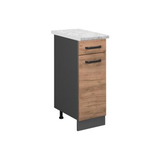 Vicco Mueble Bajo De Cocina R-line, Roble Dorado, 30 Cm Et M&aacute;rmol