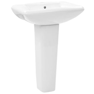 Berkfield Home Freestanding Basin with Pedestal Ceramic White 580x470x200 mm
