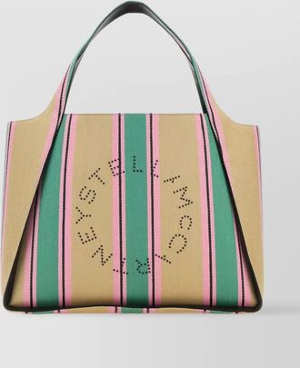 Stella McCartney stella logo raffia tote bag