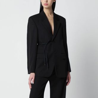 Balenciaga Black jacket with side tie