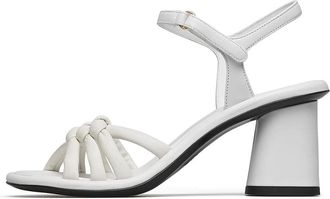 Loriblu Knotted Straps Nappa Sandalen - Dames - Sandalen met hakken - Wit - 35 EU - Leer - Schoenen