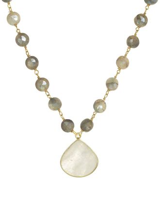 Rachel Reinhardt Jewelry Gold Over Silver Gemstone Pendant Necklace