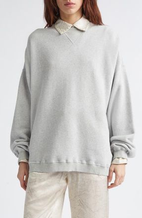 Golden Goose Journey Oversize Sweatshirt in Alluminium Melange Gray at Nordstrom, Size X-Small
