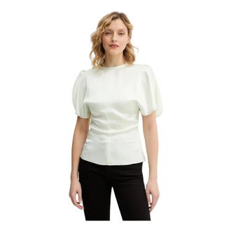 Victoria Beckham Bela Top met vlinder mouwen - Dames - Blouses & Shirts - Groen - Maat: L Satijn