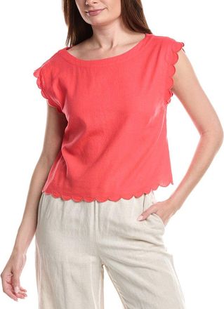 Ellen Tracy Scalloped Trim Top