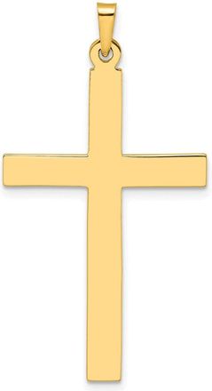 Diamond2Deal 14k Yellow Gold Polished Solid Cross Pendant