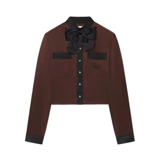 Frame Denim Shirts, female, Brown, Size: M Ritz Feminine Silk Blouse