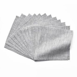 Solino Home Linen Cocktail Napkins - Athena, 6 x 6 in Oyster Grey at Nordstrom, Size Small
