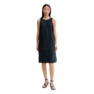 Marc O'Polo Linnen A-lijn Jurk - Dames - Korte kleedjes - Blauw - XS - Linnen - Kleedjes