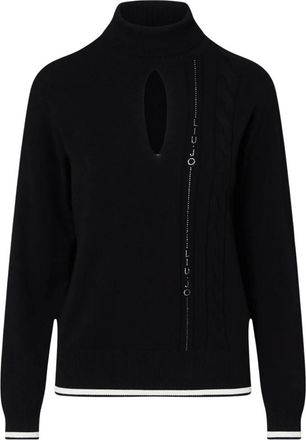 Liu Jo Pullover met col - Dames - Coltruien - Zwart - M - Polyester - Truien & Vesten