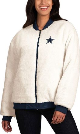 G-III 4Her by Carl Banks Womens G-III 4Her by Carl Banks Oatmeal/Navy Dallas Cowboys Switchback Reversible Full-Zip Jacket at Nordstrom, Size Medium