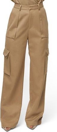 JLUXLABEL Sculpted High Waist Cargo Pants in Beige at Nordstrom, Size Small