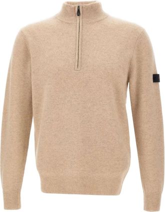 Peuterey Maglione a collo alto con zip corta - Toni neutri