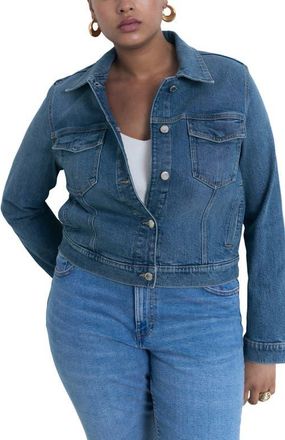 Mango Pockets Denim Jacket in Medium Blue at Nordstrom, Size Xx-Small