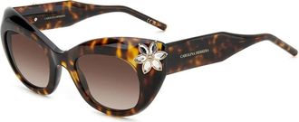 Carolina Herrera Brown Gradient Butterfly Ladies Sunglasses HER 0215/S 0086/HA 50