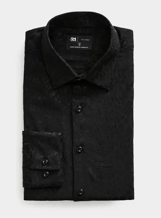 Le 31 Mens Monochrome leopard-print shirt Modern fit