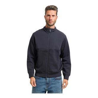 A|X Armani Exchange Zip-throughs, male, Blue, XS, Reversible Blue Jumper with High Collar