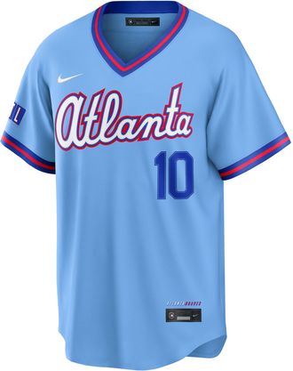 Nike Chipper Jones Atlanta Braves City Connect Nike Mens MLB Stadium Jersey in Blue | RE260H0LQ5C-XZ6