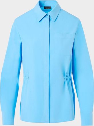 Akris Cinched-Waist Poplin Button-Down Shirt