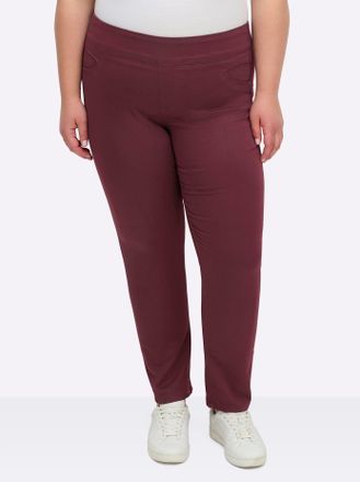 Casual Looks Schlupfhose CASUAL LOOKS, Damen, Gr. 195, Extrakurzgr&ouml;ssen, rot (bordeaux), 65% Baumwolle, 33% Polyester, 2% Elasthan, unifarben, lang, Hosen Schlupfh