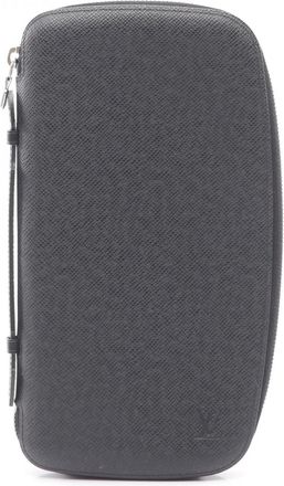 Louis Vuitton Ardoise Black Taiga Leather Leather Long Wallet (Bi-Fold) (Pre-Owned)