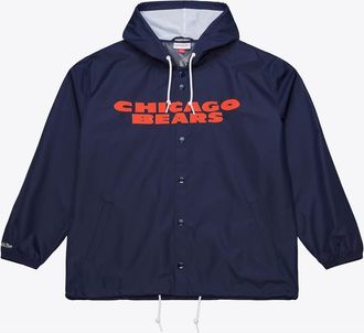 Mitchell & Ness Mens Mitchell & Ness Navy Chicago Bears Coaches Full-Snap Hooded Windbreaker Jacket at Nordstrom, Size Medium
