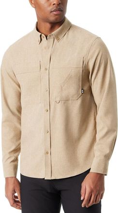G.H. Bass & Co. Outdoor Flannel Shirt Mens Green Classic Fit Collared Button-Down FTS300