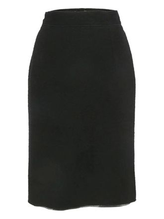 Oscar De La Renta pencil midi skirt - women - Wool/Nylon/Elastane - M - Black