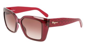 Ferragamo Brown Gradient Rectangular Ladies Sunglasses SF1042S 525 55