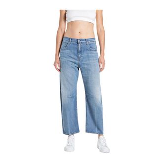 Replay Cropped Jeans, female, Blue, Size: W25 Janie Barrel-Fit Jeans