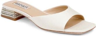 Badgley Mischka Oahu Slide Sandal in Cream Silk at Nordstrom, Size 9.5