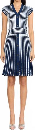 Christy Lynn Kris Mini Dress In Pinstripe Navy