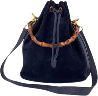 Gucci Pre-owned Bucket Bags, female, Blue, Size: ONE SIZE Pre-owned Bucket Bag