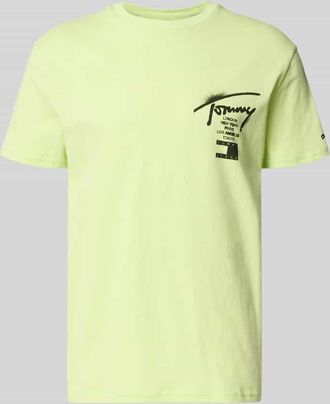 Tommy Jeans Regular Fit T-Shirt aus reiner Baumwolle in Neon Gelb, Gr&ouml;&szlig;e XXL