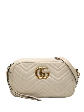 Gucci 2016-2025 Small GG Marmont Matelasse Leather crossbody bag - women - Calf Leather - One Size - White