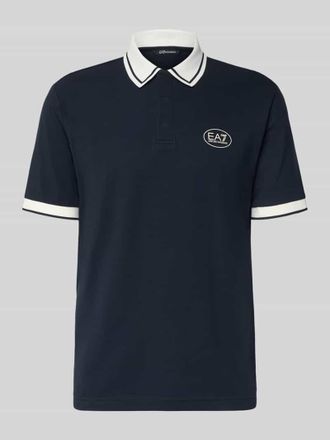 Emporio Armani Regular Fit Poloshirt mit Logo-Print in Dunkelblau, Gr&ouml;&szlig;e XXXL