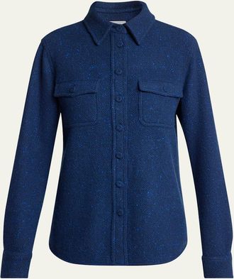 Gabriela Hearst John Austin Cashmere Tweed Button-Down Shirt