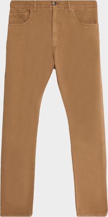 Isaia Mens Cashmere-Cotton Slim 5-Pocket Pants