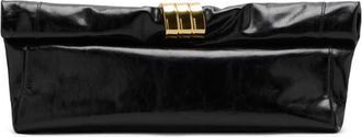 Mango Starring Hailey Bieber Metallic Detail Clutch in Black at Nordstrom