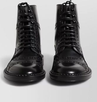 Dolce & Gabbana leather lace-up brogue ankle boots