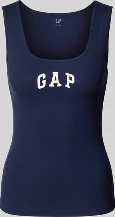 GAP Tanktop mit Label-Print in Dunkelblau, Größe XS