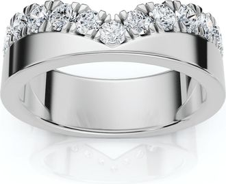 Pompeii3 3/4Ct Diamond Kai Wedding Stackable Guard Ring 14k Gold or Platinum Lab Grown