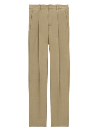 Saint Laurent Wool Gabardine High-Waisted Carrot Trousers