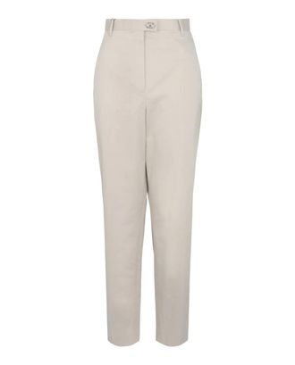 Ferragamo Womens Tailored Cotton-Blend Tapered Trouser In Light Grey